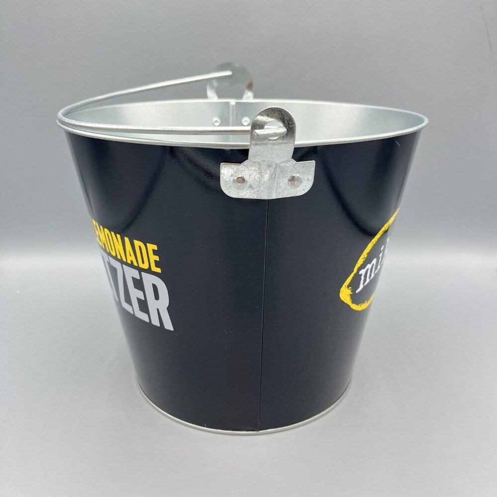 Mike's Hard Lemonade Seltzer Metal Ice Beer Bucket & Handle Ice Pail Drink Party - Picture 2 of 7
